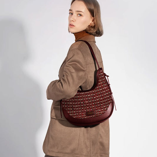 OLSPAG Leather Autumn and Winter Style Crescent Moon Bag