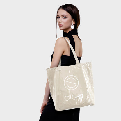 OLSPAG Clear Panel Canvas Tote