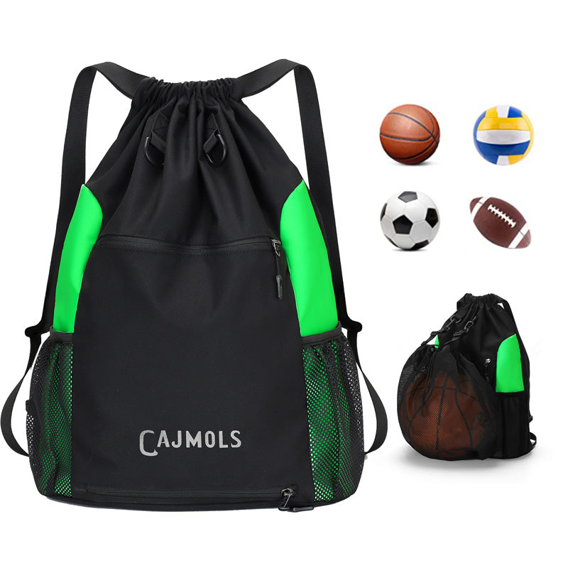 Cajmols™  Basketball Gym Bag with Hidden Folding Ball Mesh Bag