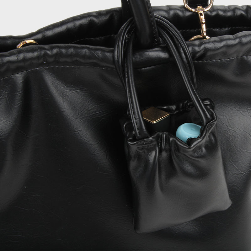 OLSPAG Chic Leather Bucket Bag for Effortless Style