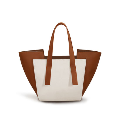 OLSPAG Contrast Panel Tote Bag- Cappuccino