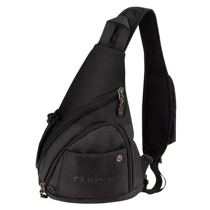 Cajmols™ Crossbody Sling Backpack Strap Bag Black (6616991105088)