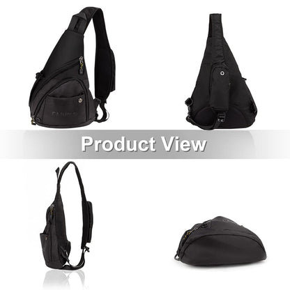 Cajmols™ Crossbody Sling Backpack Strap Bag Black (6616991105088)