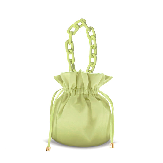 OLSPAG Satin Candies Clutch Bag- Lemon